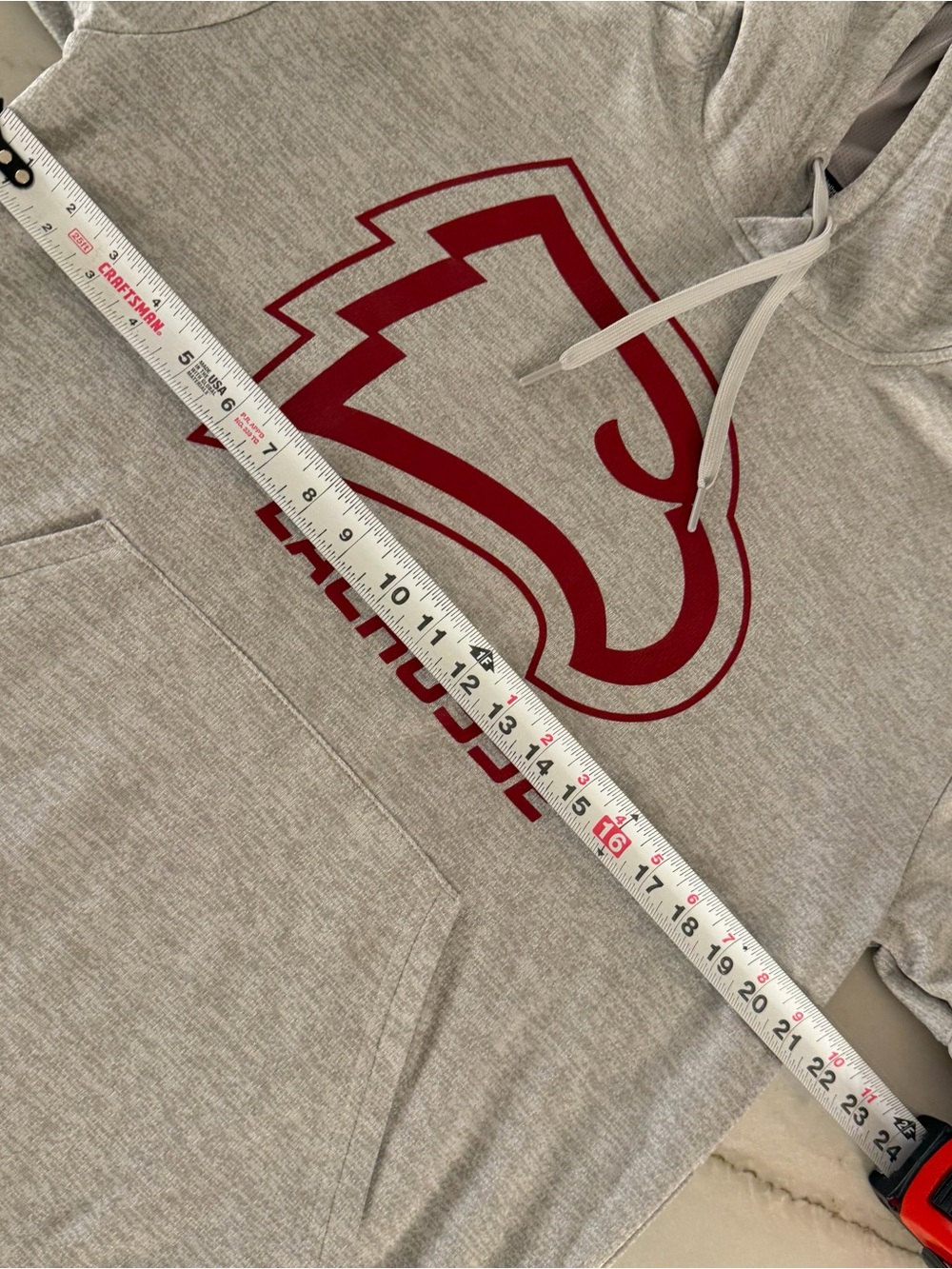 Winthrop University Eagles Lacrosse Issued Hoodie Shirt L Mens Adidas Gray - Picture 7 of 8